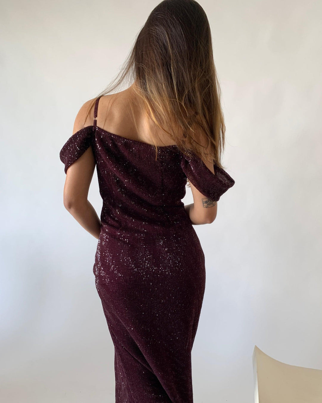 Sequin Cowl Neck Gown - SHIVKA