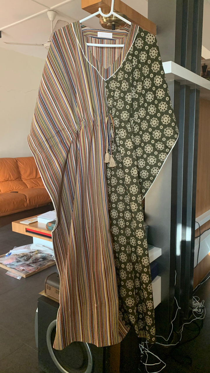 Half n Half Designer Cotton Kaftan - SHIVKA