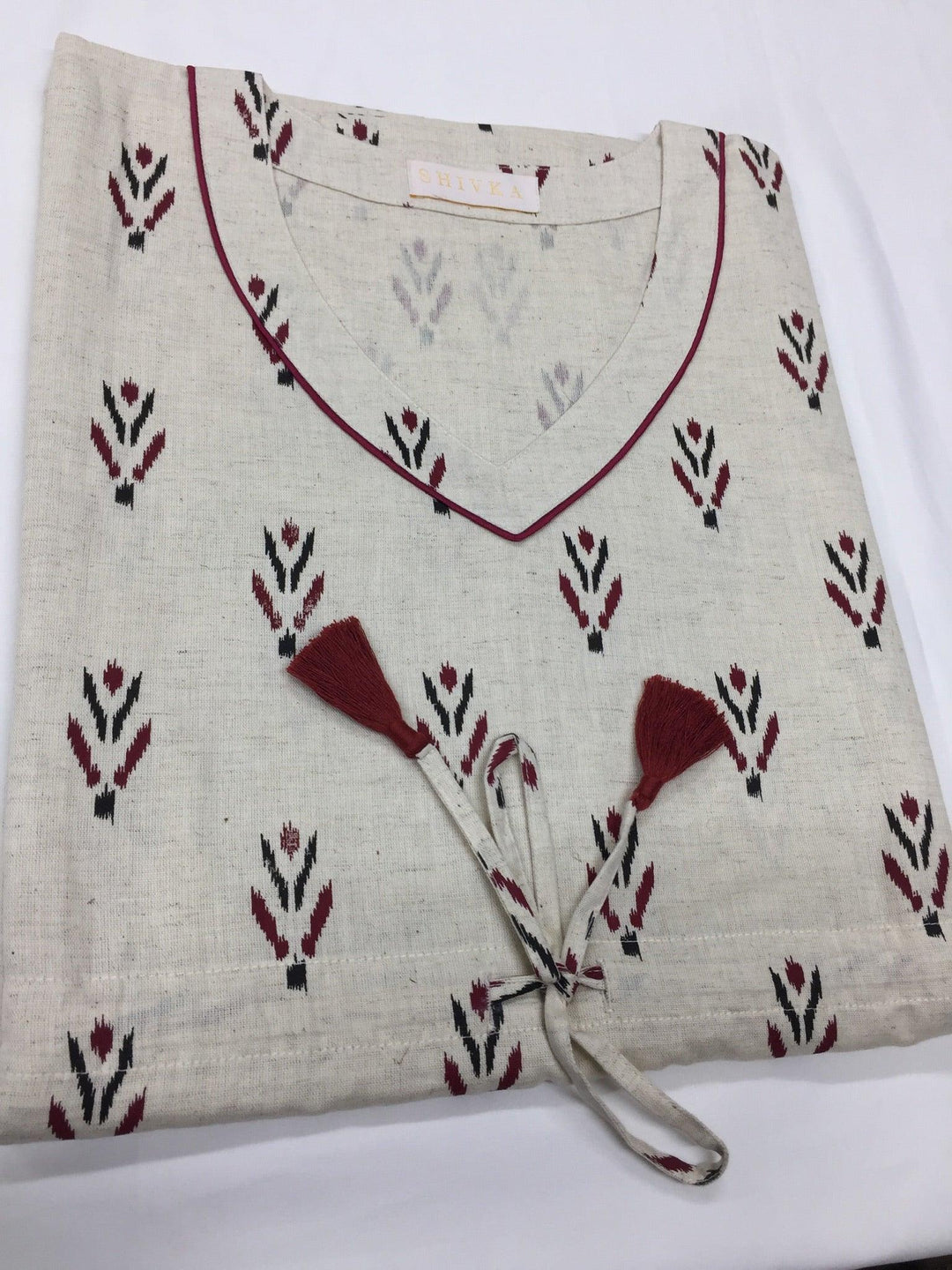 Indian Print Cotton Kaftan - SHIVKA