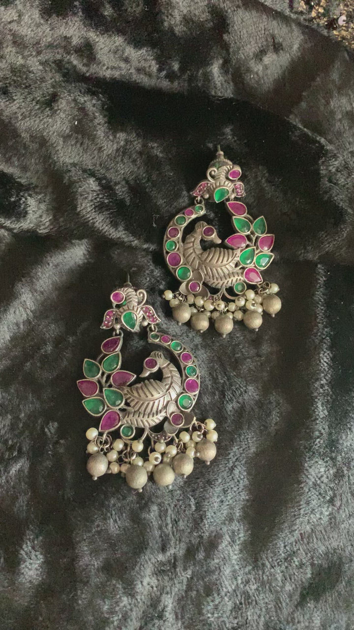 Multicoloured Peacock Earrings