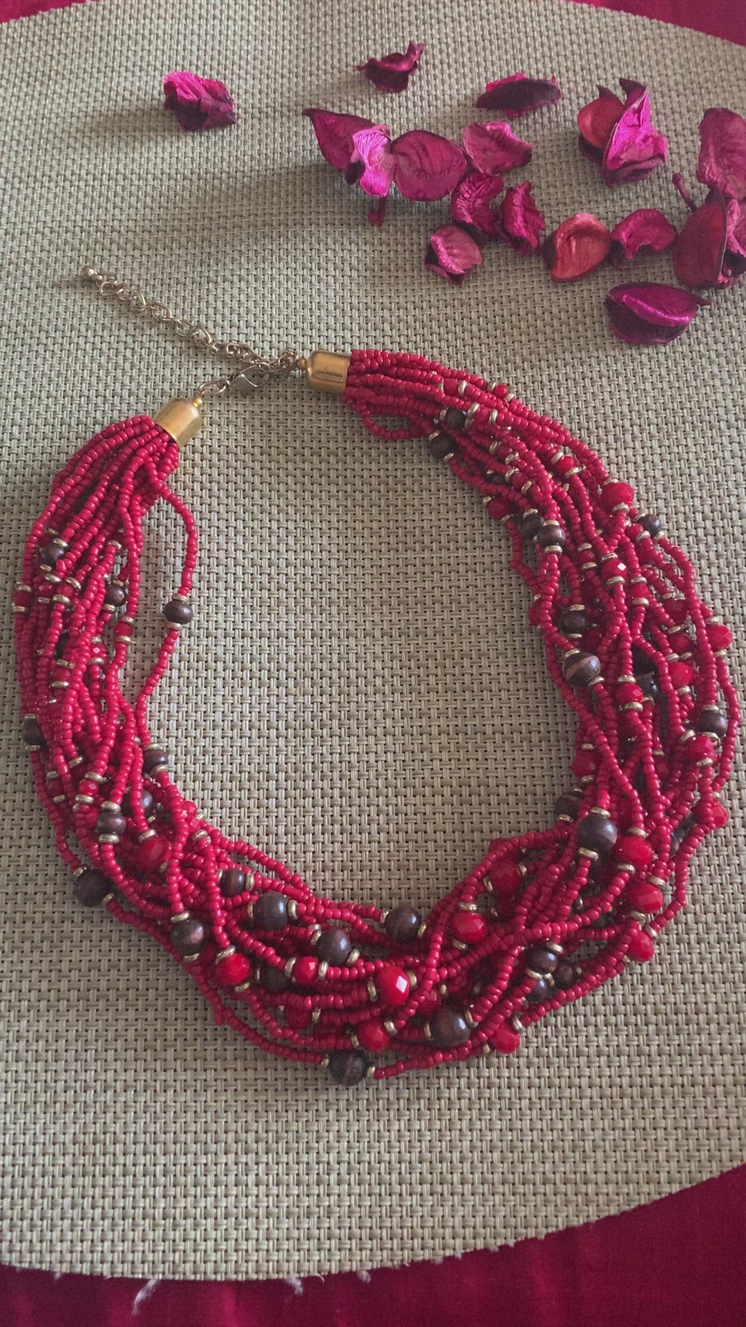 Red Beaded Necklace