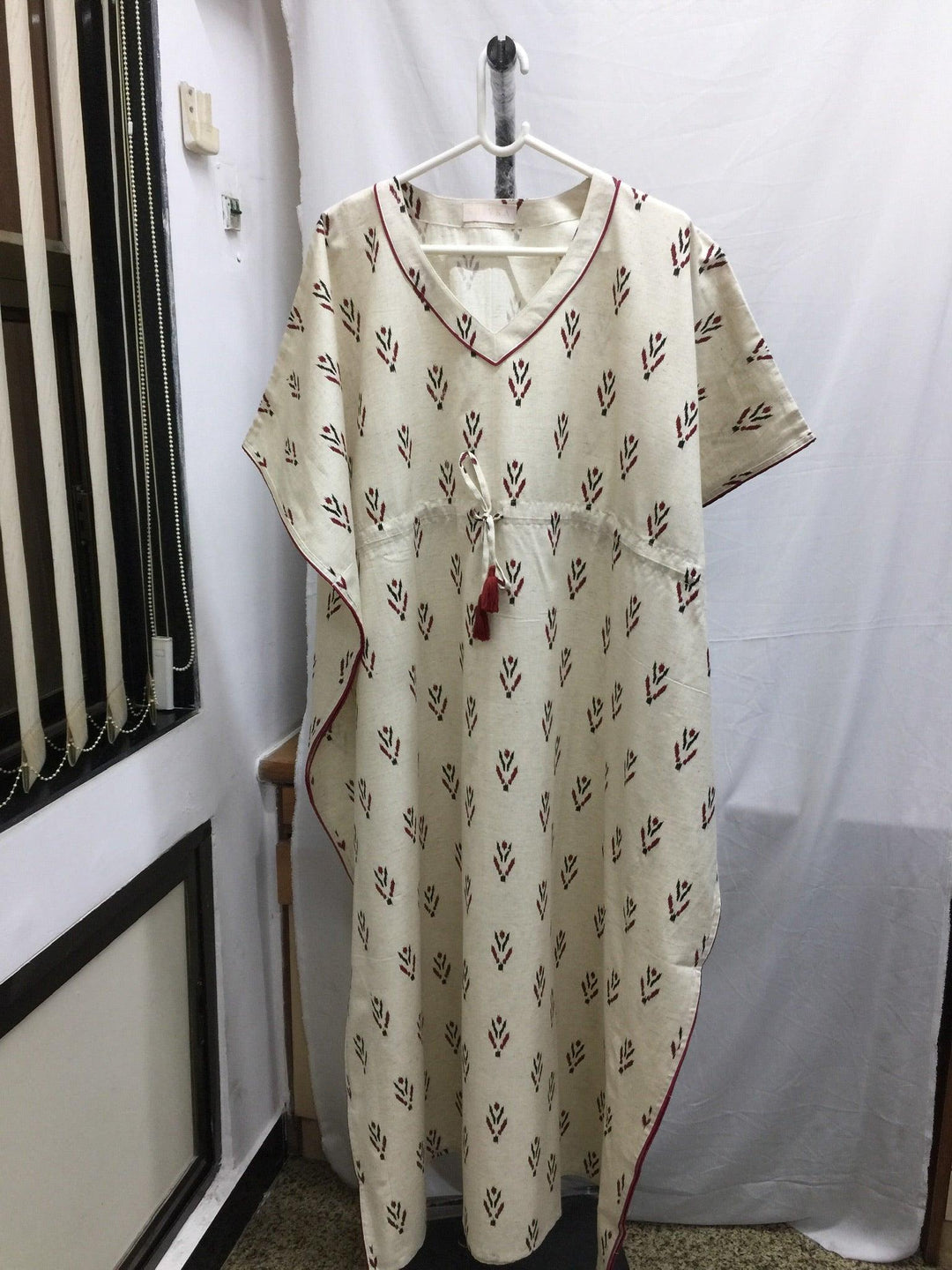Indian Print Cotton Kaftan - SHIVKA