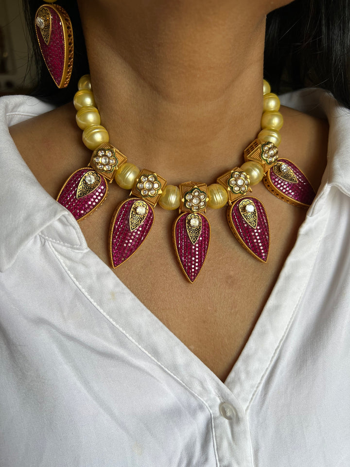 SHIVKA One of a Kind Designer Necklace with Earrings