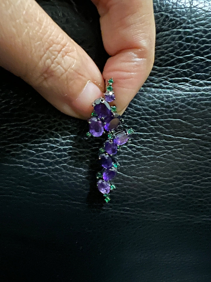 Minimalist 925 Silver Amethyst Danglers
