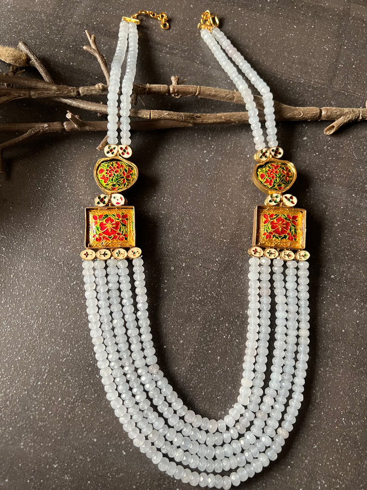 Calm Crystal Blue Beaded Necklace