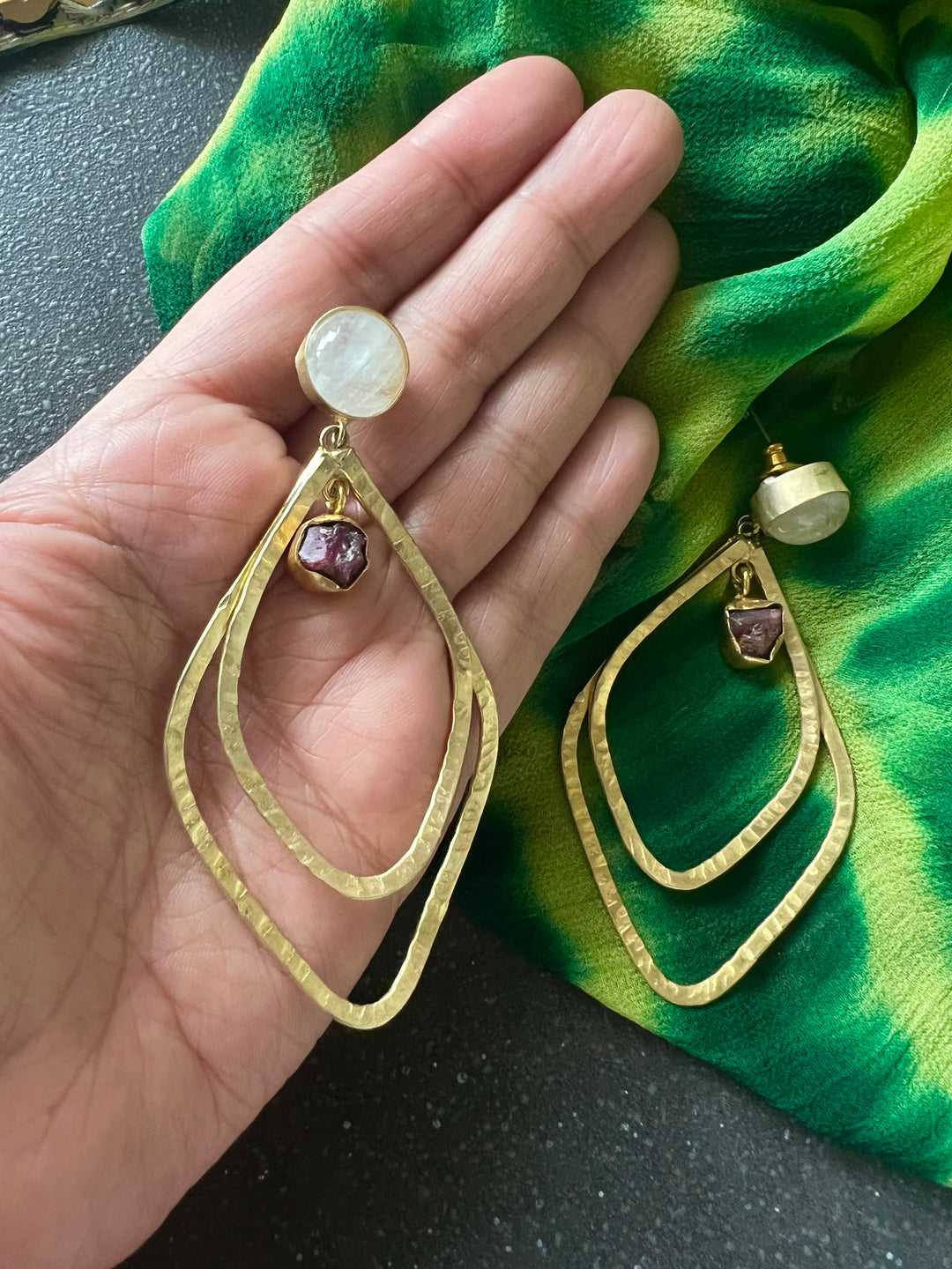 Double Stone Statement Danglers