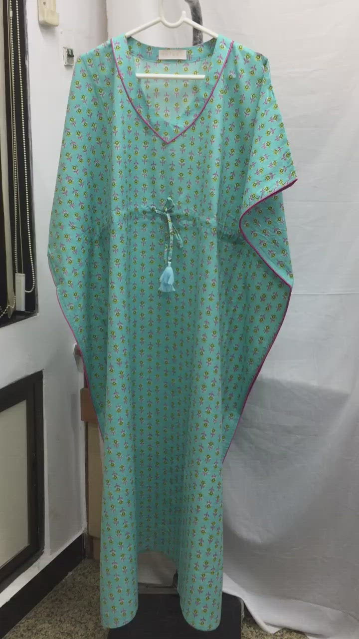 Indian Print Cotton Kaftan