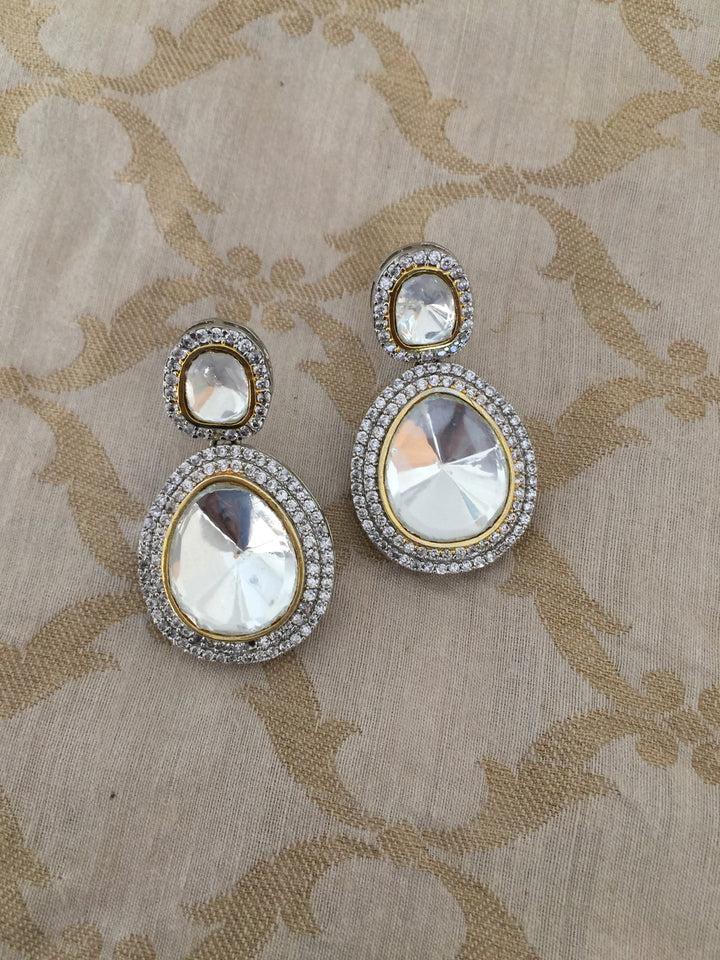 High Quality Uncut Polki Kundan Necklace with Earrings and Mangtikka