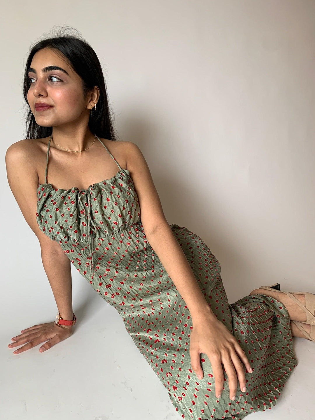 String Tie Midi Dress - SHIVKA