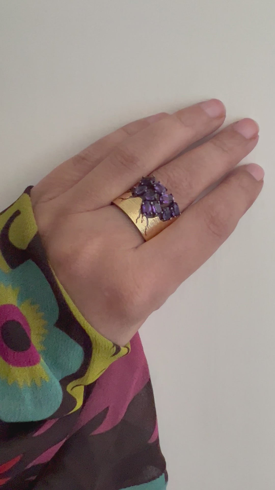 Designer Pure Silver Amethyst Ring