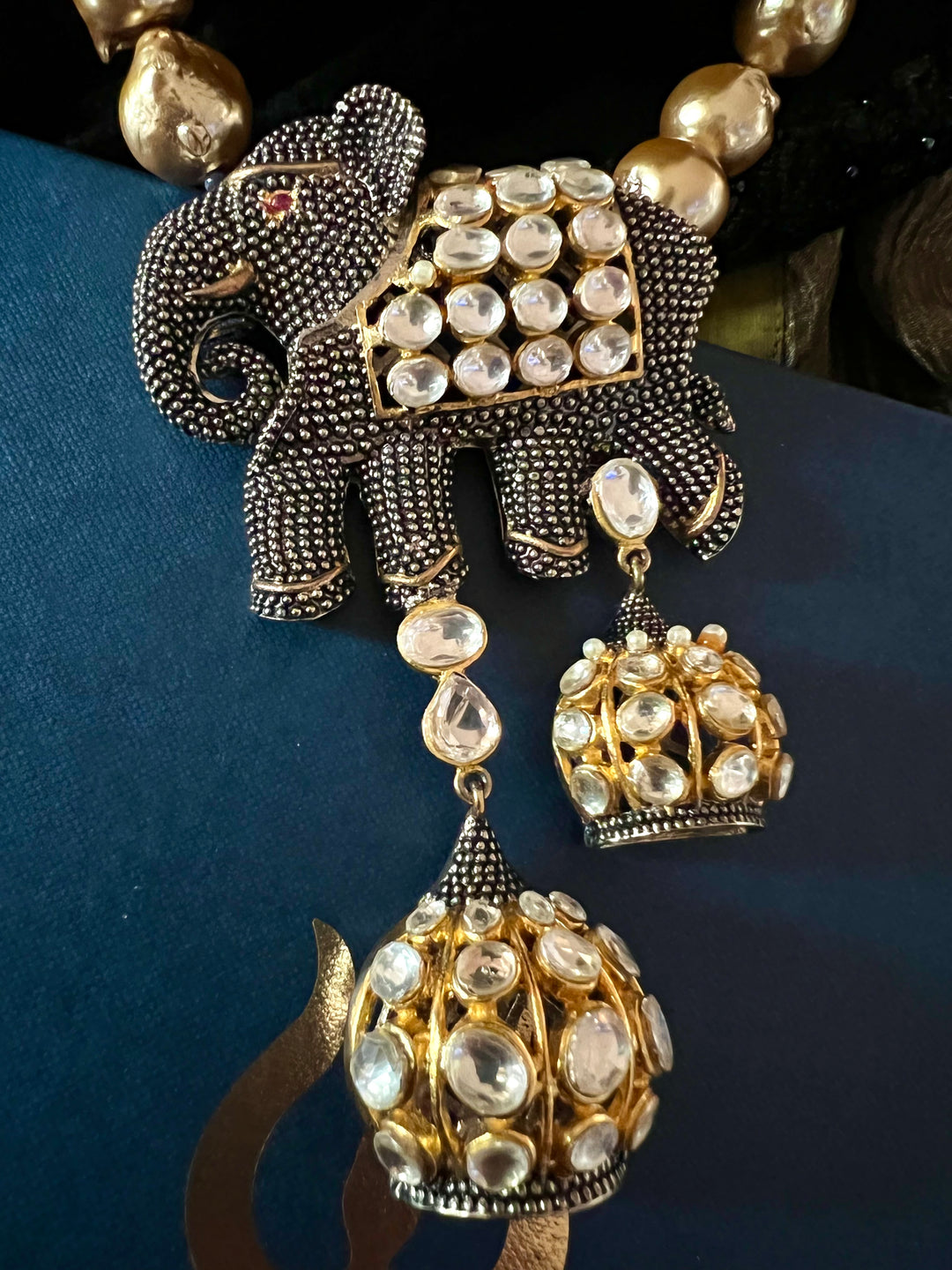 Baroque Necklace with Statement Earrings