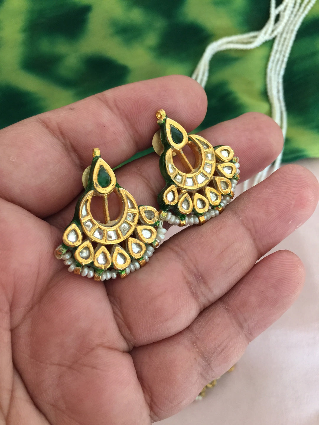 Vintage Kundan Necklace with Statement Earrings