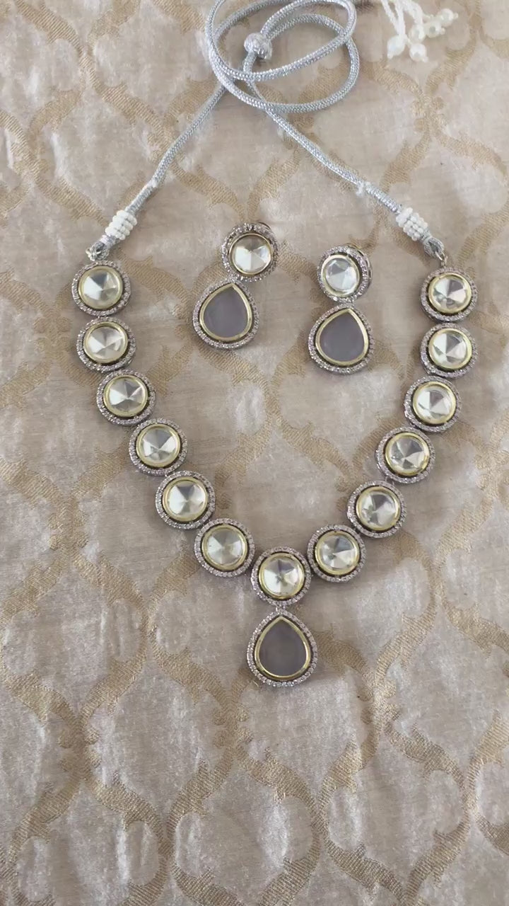 Victorian Kundan Necklace with Earrings