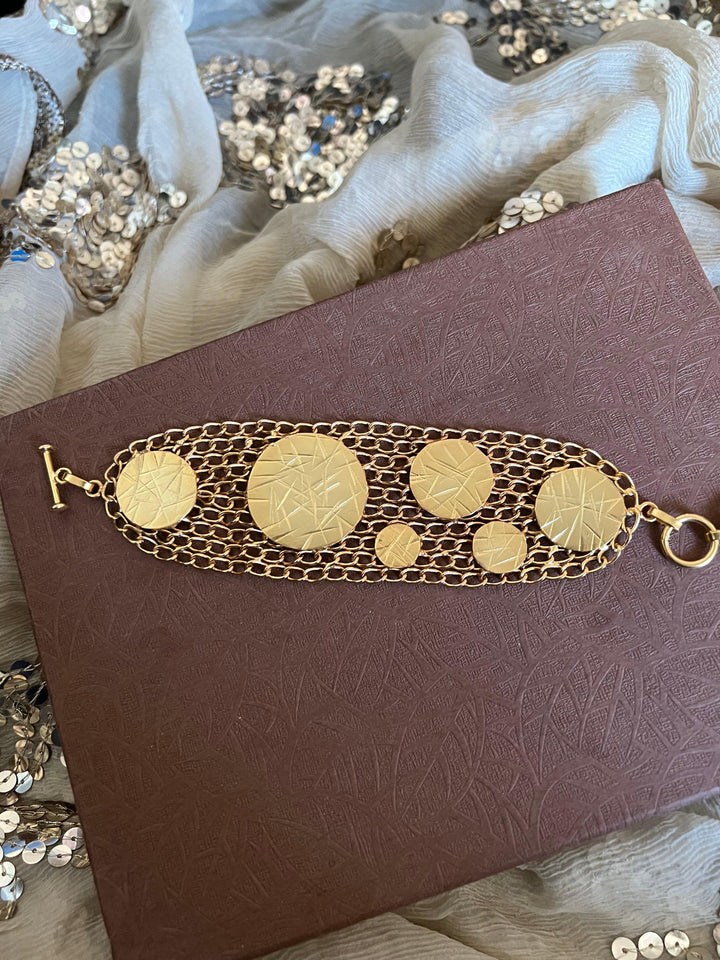 Statement Gold Mesh Bracelet - SHIVKA