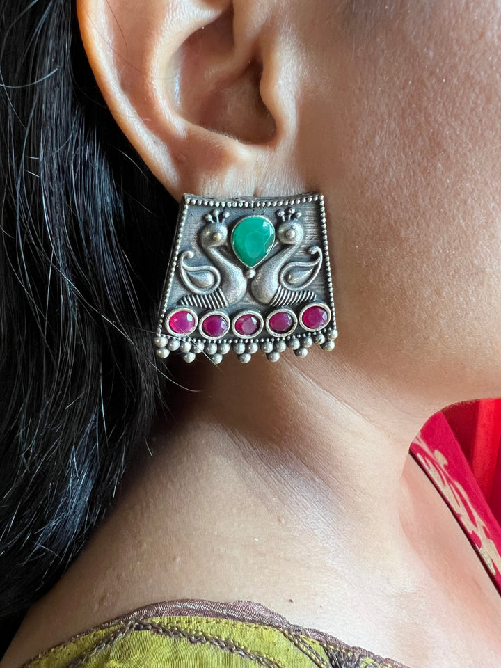 Antique Twin Peacock Earrings