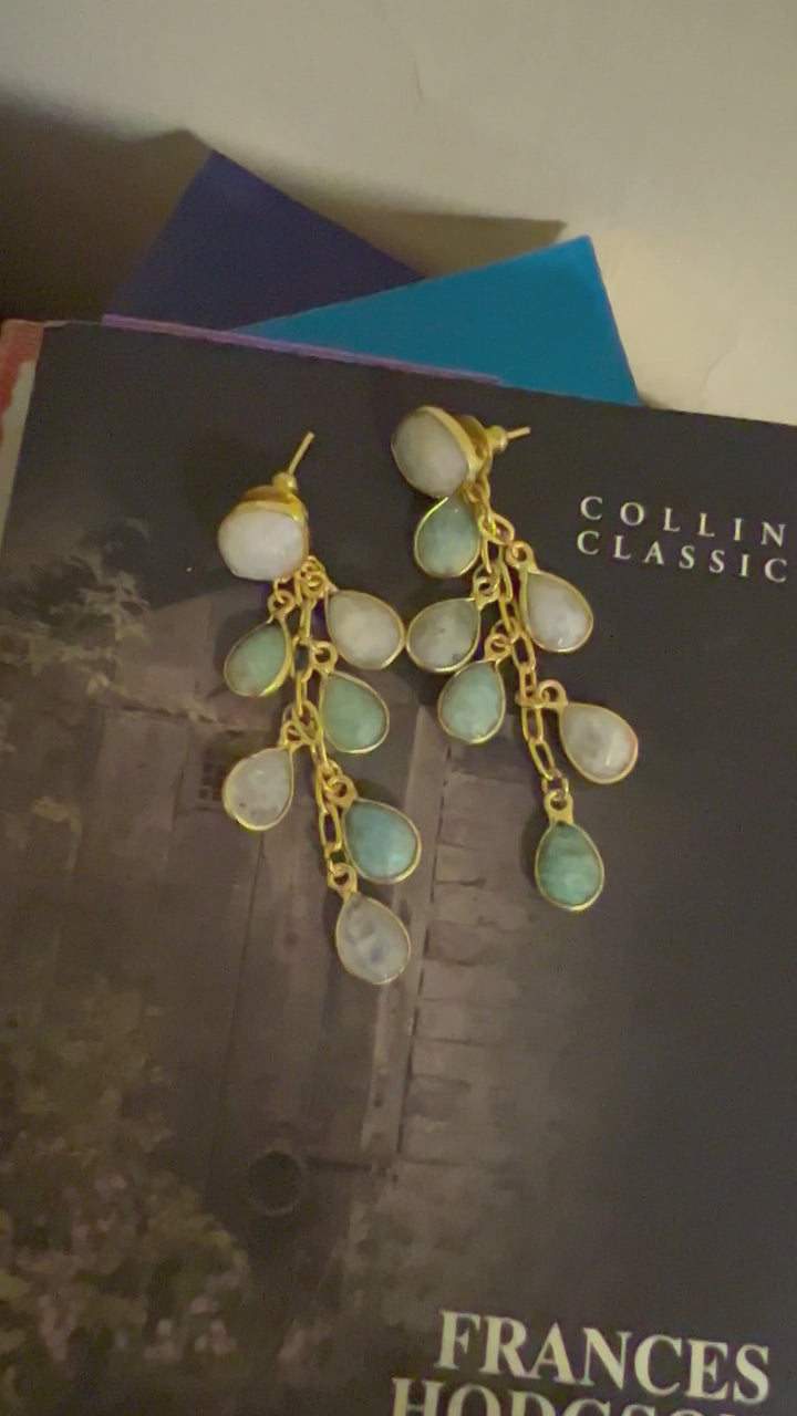 Amazonite and Moonstone Dangler
