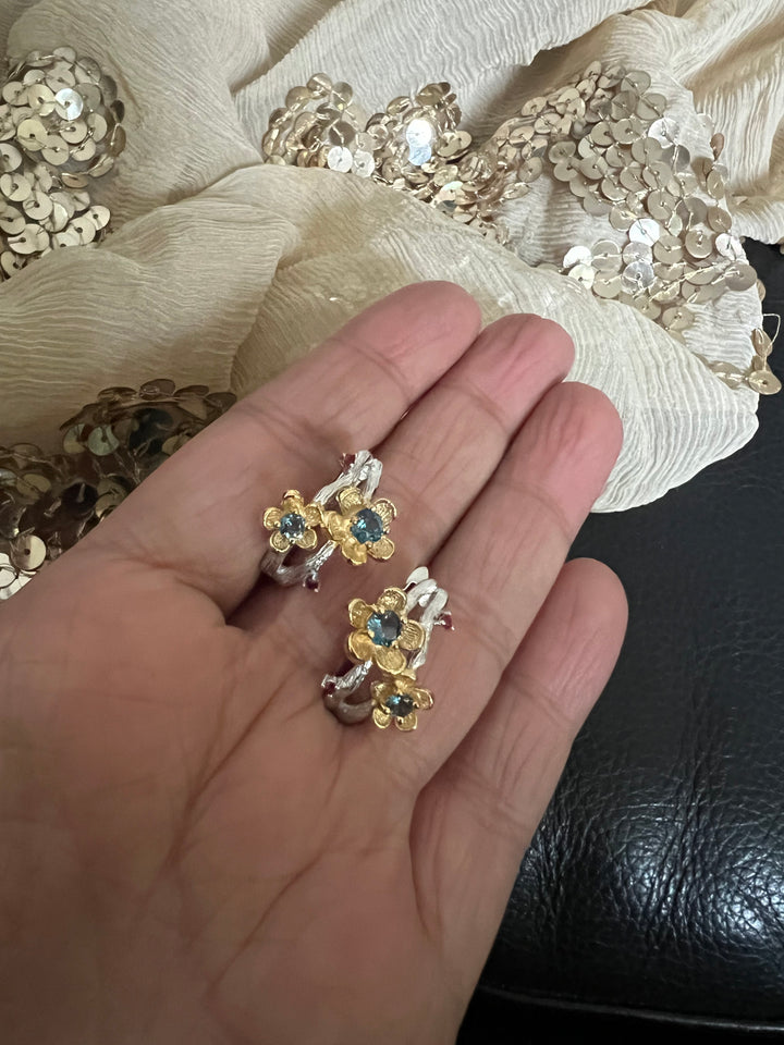 Designer Pure 925 Silver Baali Earrings