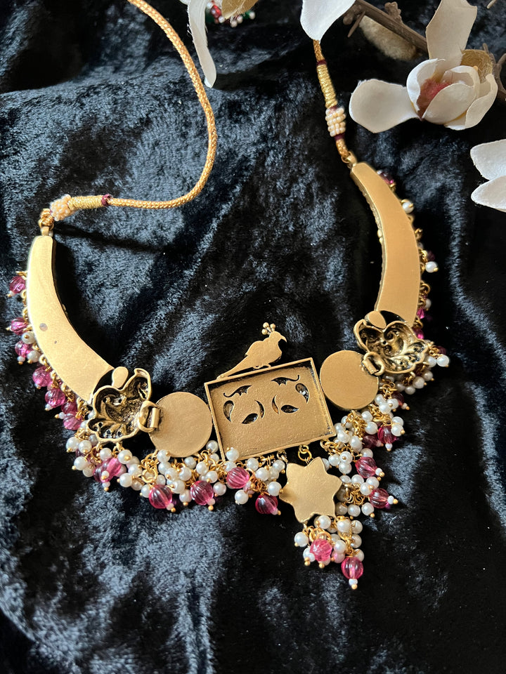 Designer Wedding Necklace with Kundan Earrings