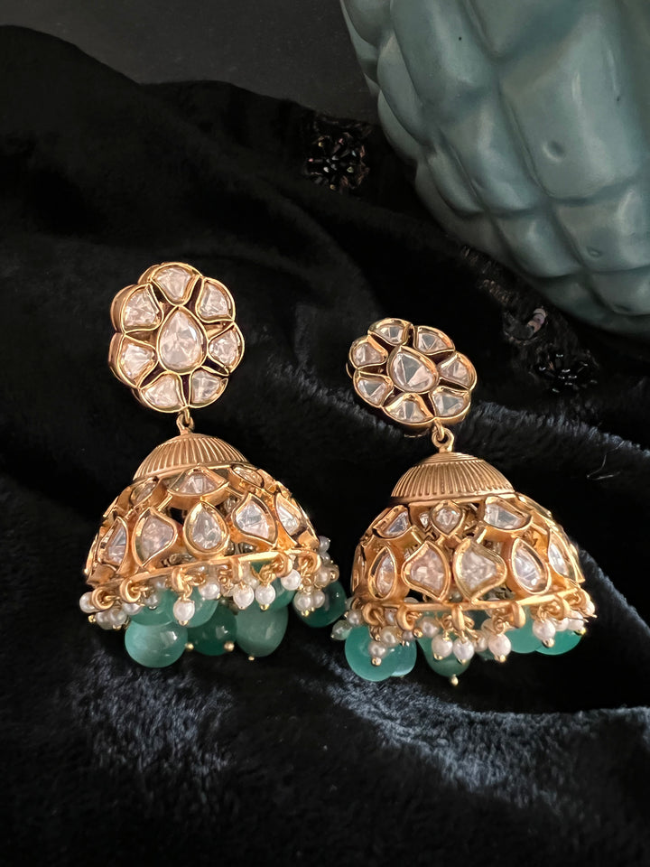 Beautiful Pearls and Kundan Choker with Statement Jhumka Earrings