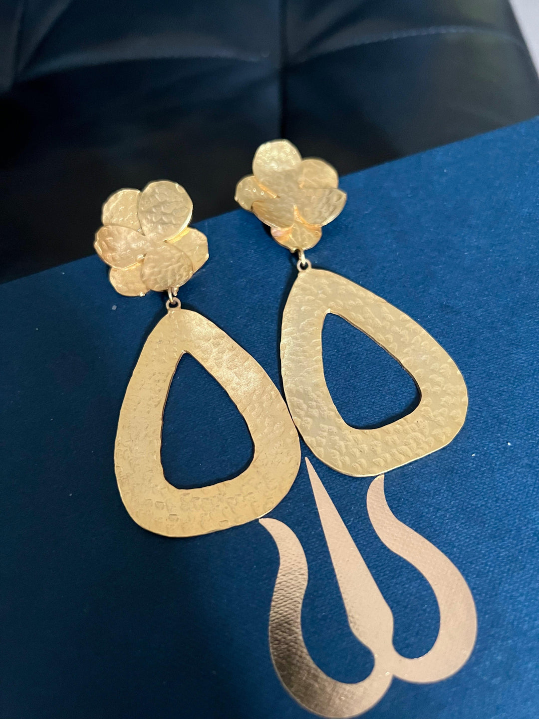 Statement Hammered Long Danglers - SHIVKA