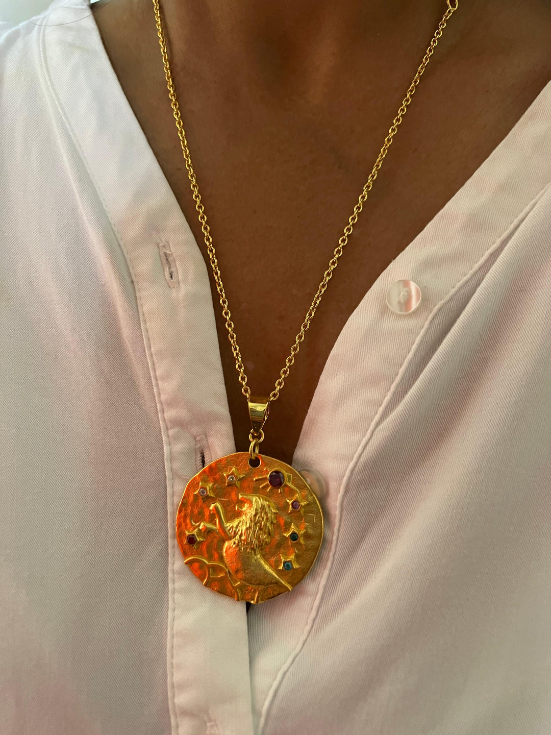 Statement Leo Pendant Necklace - SHIVKA