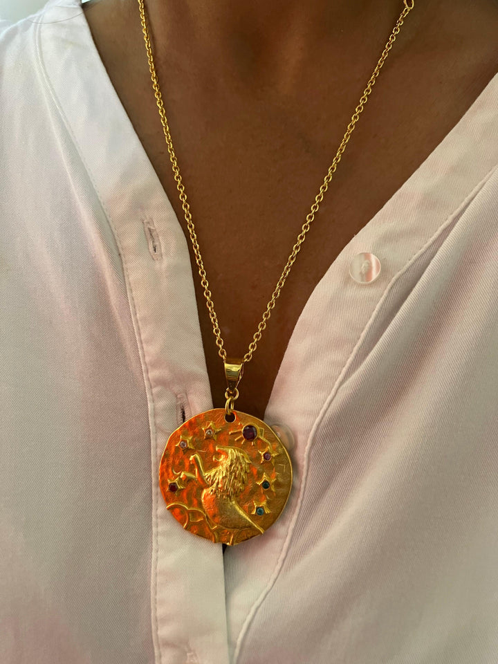 Statement Leo Pendant Necklace - SHIVKA