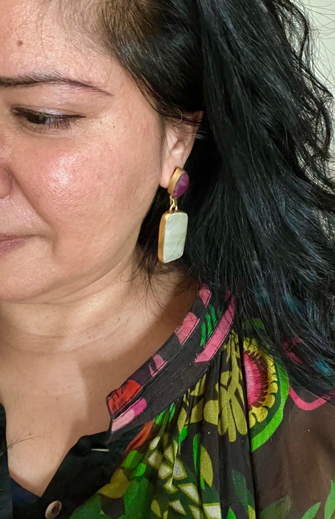 Premium Ruby and Sapphire Earrings - SHIVKA