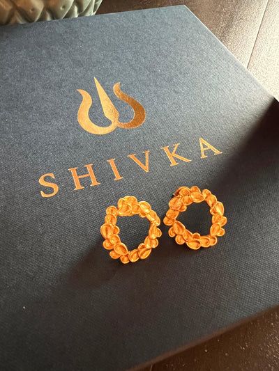 Statement Gold Leaves Studs - SHIVKA