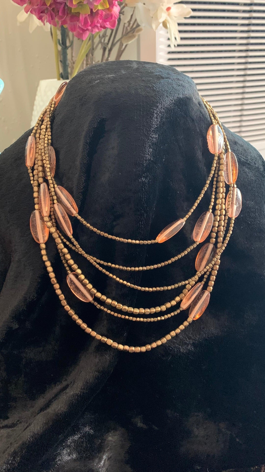 Statement Asymmetric Beaded Necklace - SHIVKA