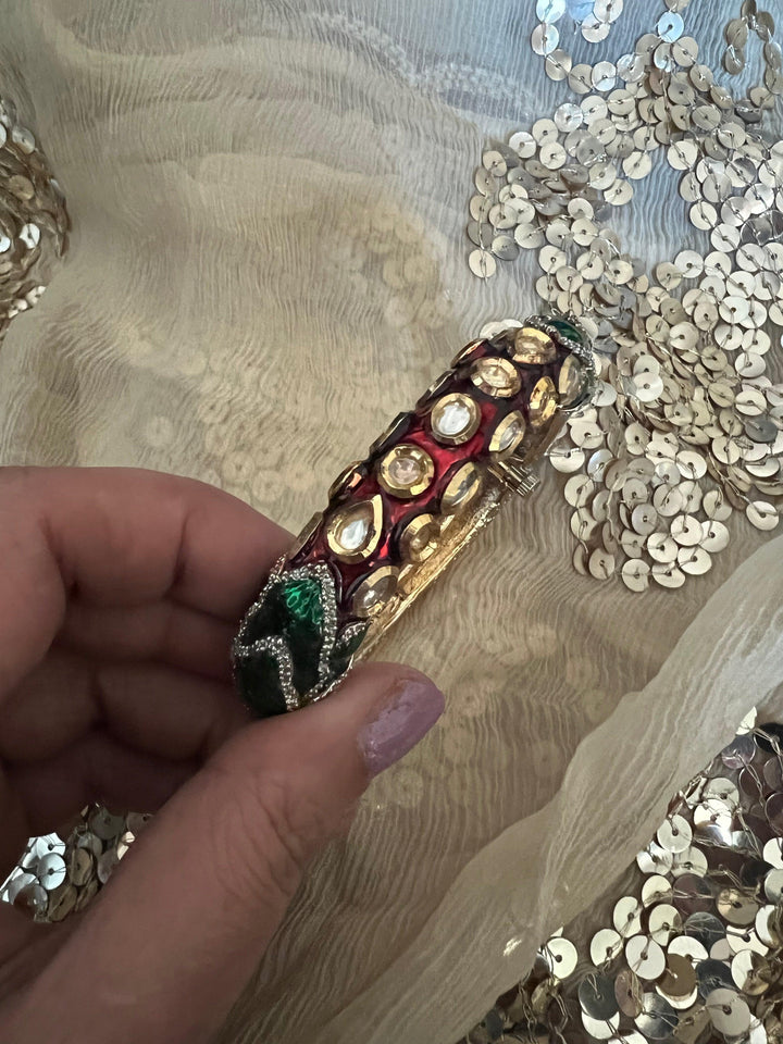Vintage Enamelled Kundan Bracelet - SHIVKA