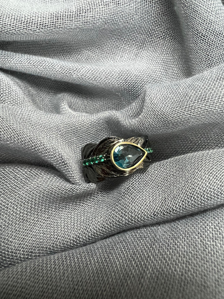 Vintage Pure 925 Silver Topaz  Ring - SHIVKA