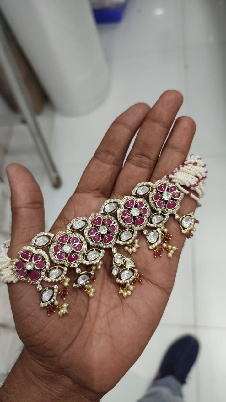 Pearls Choker with Statement Earrings