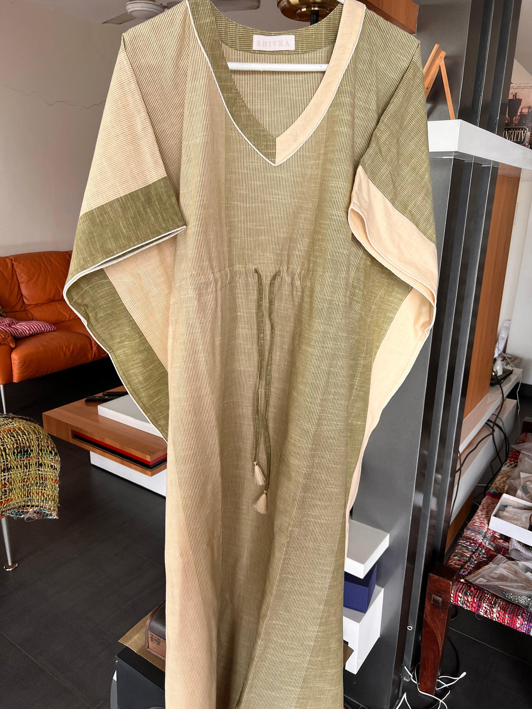 Indian Print Cotton Kaftan - SHIVKA