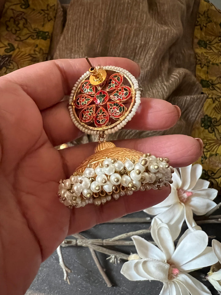 Flower Dome Jhumka Earrings