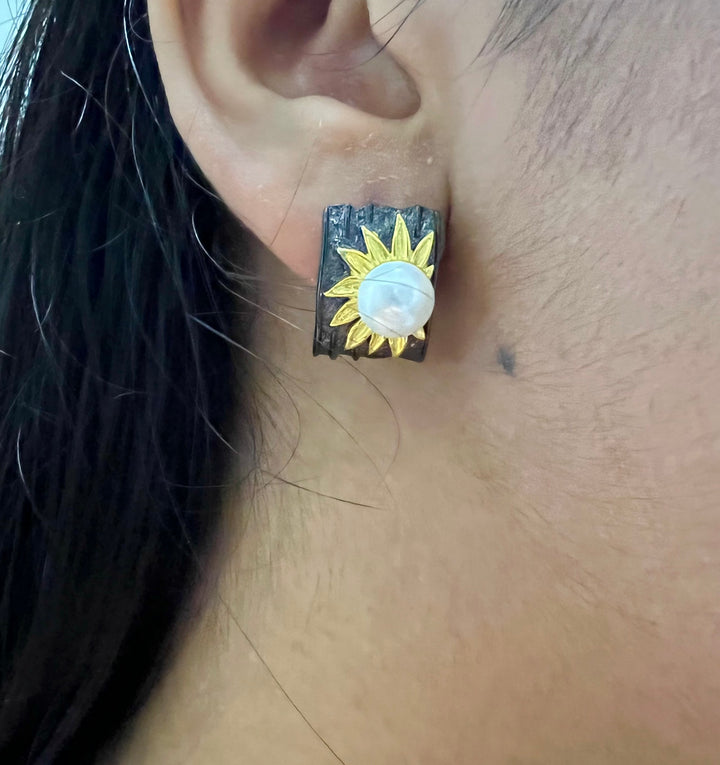 SHIVKA Pearl 925 Silver Pendant Necklace Set | Elegant Rhodium Finish