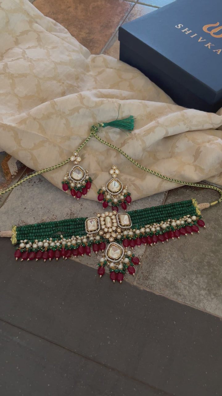 Scintillating Bridal Kundan Choker with Statement Earrings