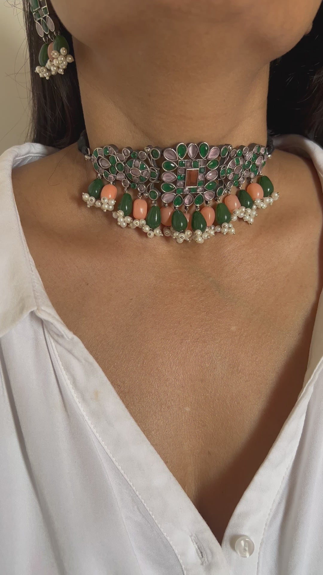 Antique Choker with Earrings