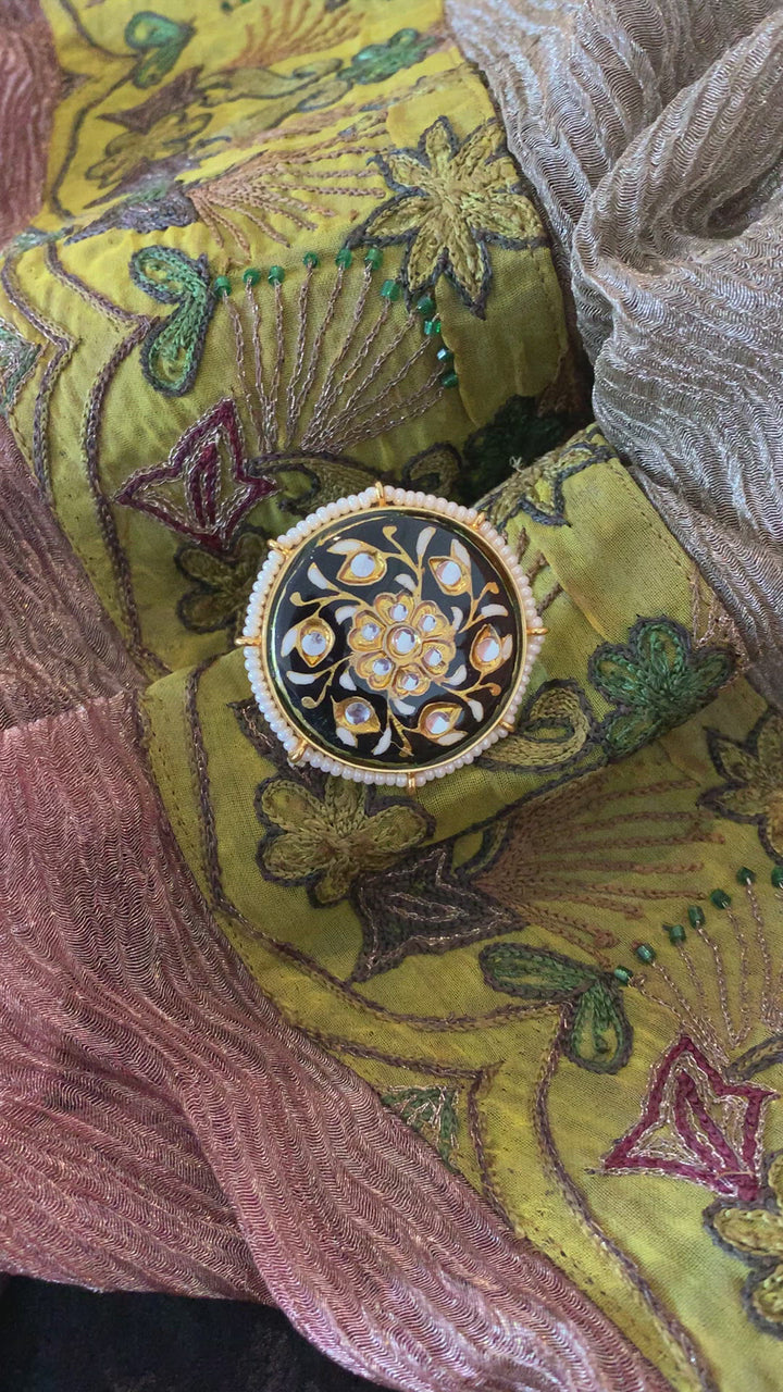 Marble Black Blossom Ring