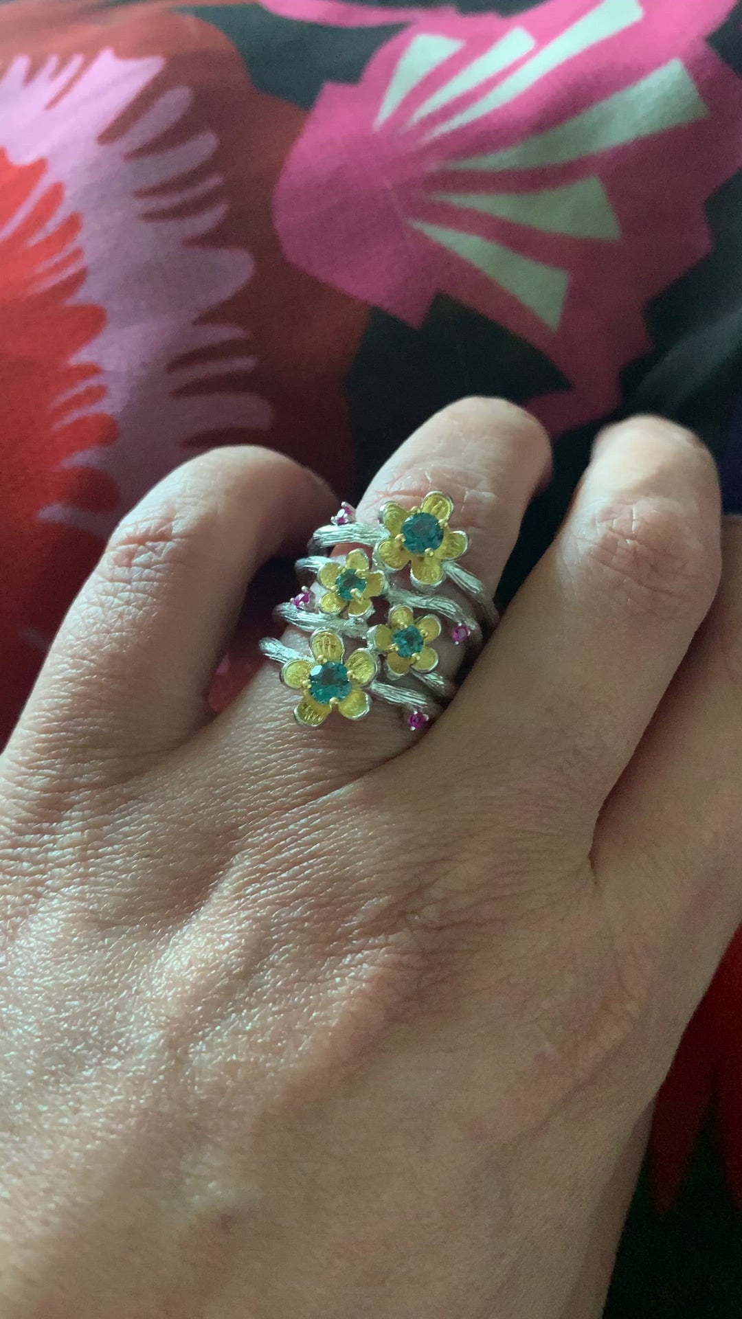 Designer Pure Silver Blue Topaz Ring