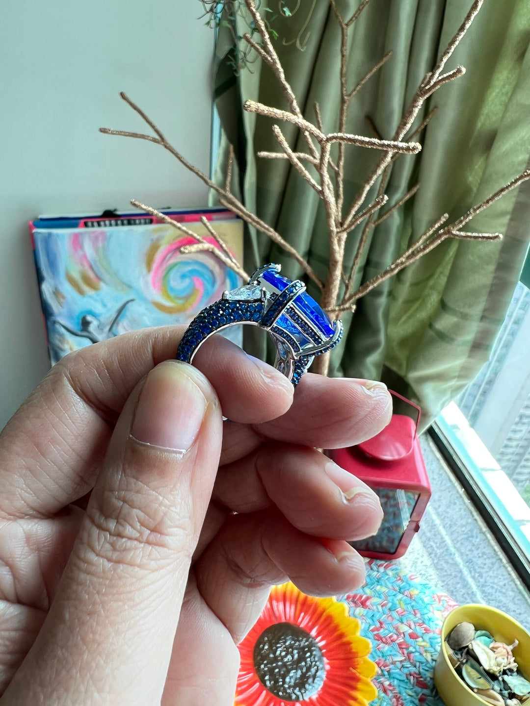 Designer Pure Silver Cubic Zirconia Ring