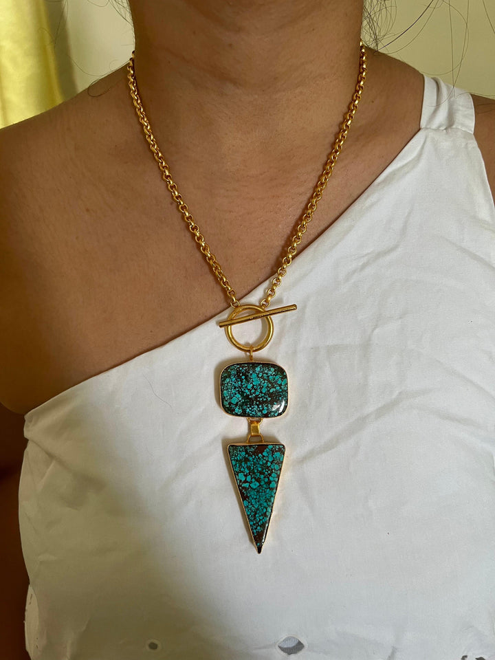 Statement Turquoise Necklace - SHIVKA