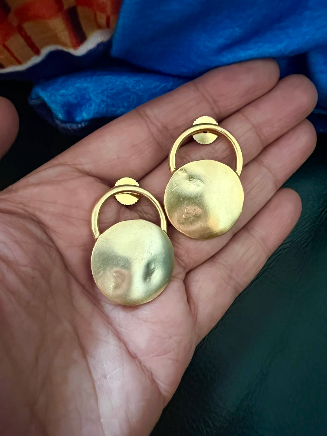 Gold Plated Brass Stud Earrings