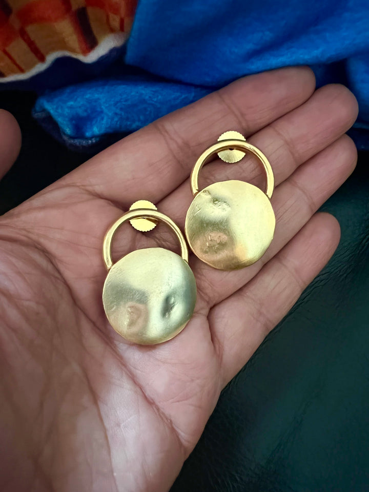 Gold Plated Brass Stud Earrings