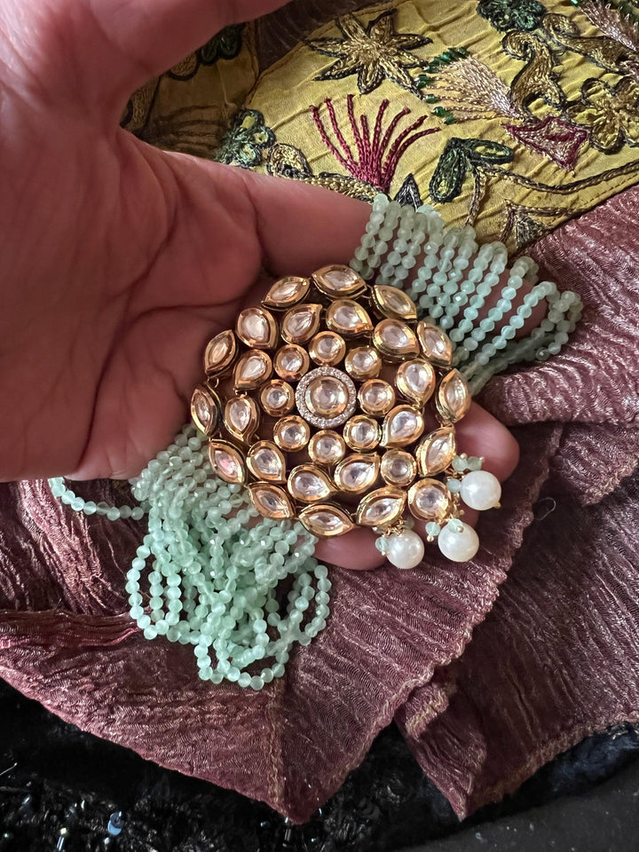 Kundan Choker and Pearl necklace Combo  with Earrings - SHIVKA