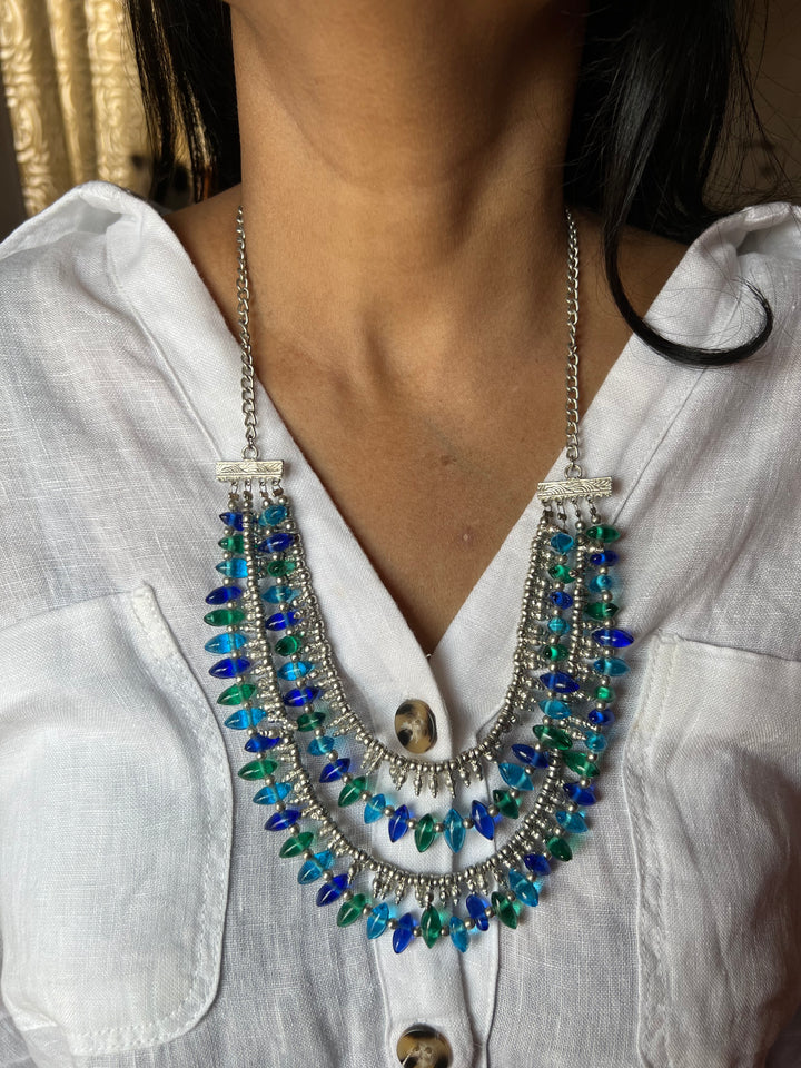 Beaded Necklace with studs