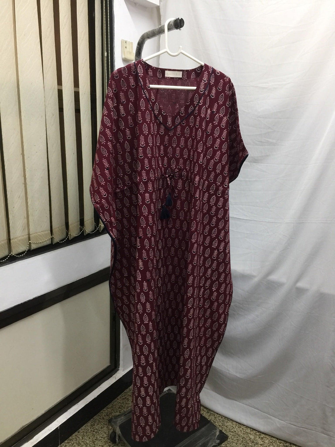 Indian Print Cotton Kaftan - SHIVKA