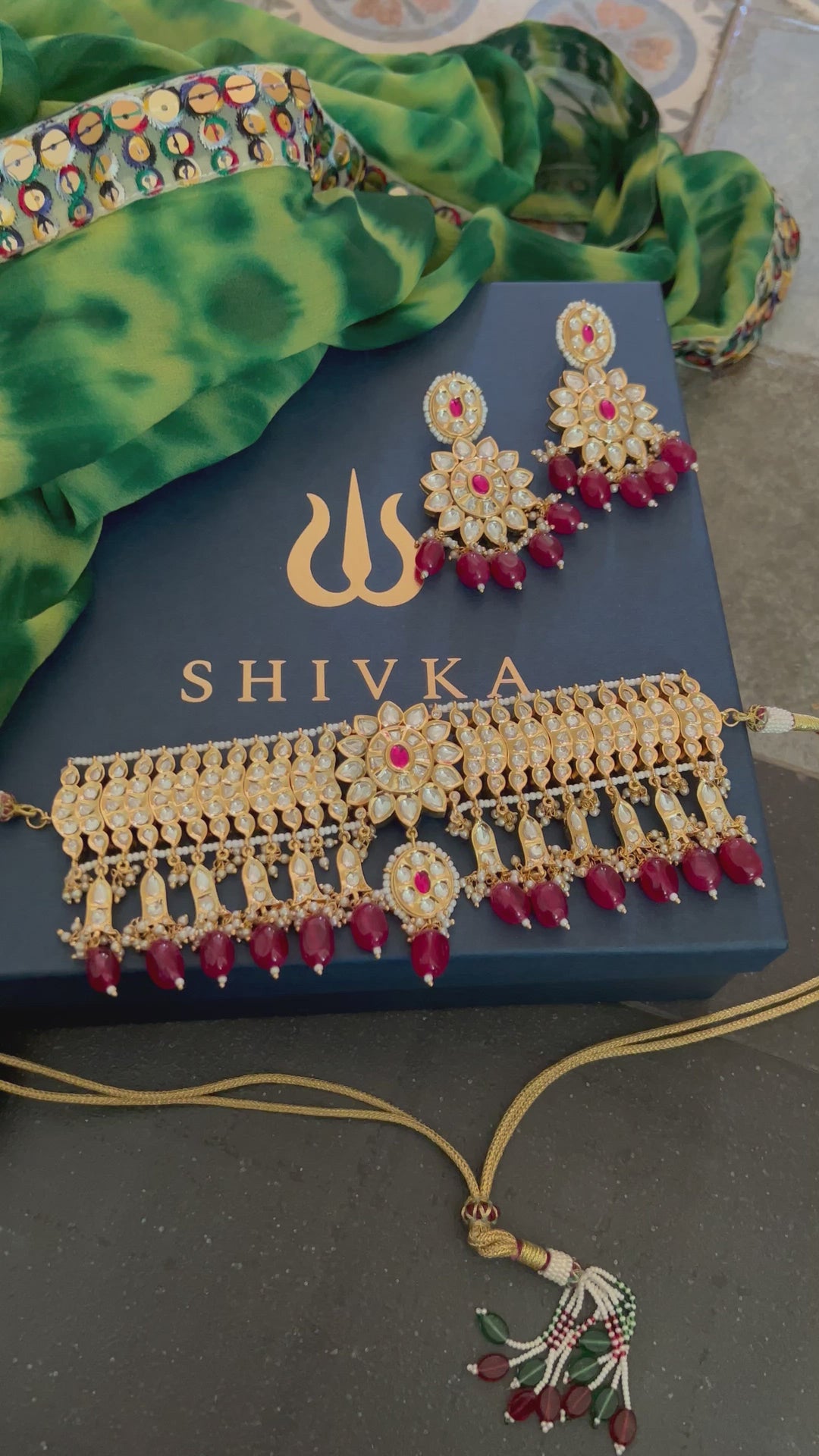 Jadau Kundan Choker with Statement Earrings