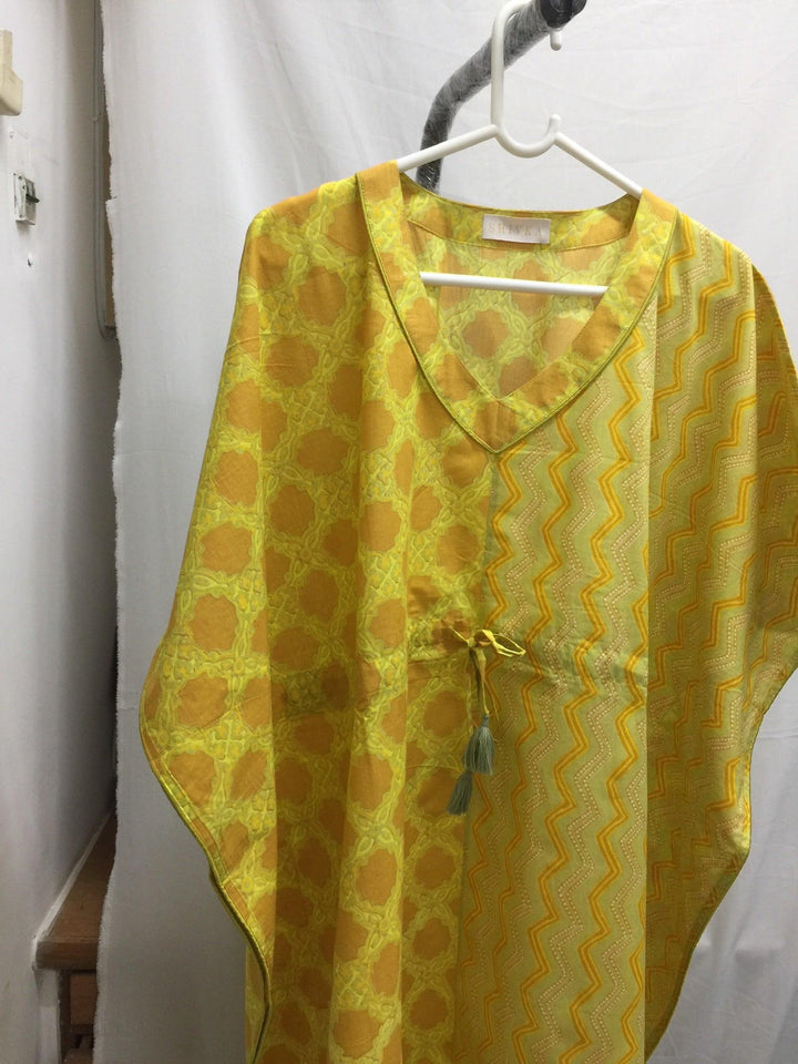 Indian Print Cotton Kaftan - SHIVKA