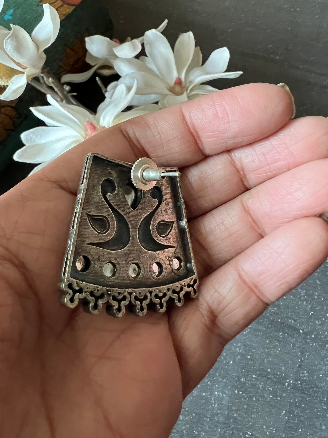 Antique Twin Peacock Earrings