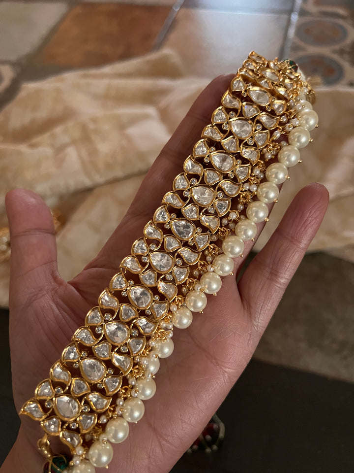 Beautiful Pearls and Kundan Choker with Statement Jhumka Earrings